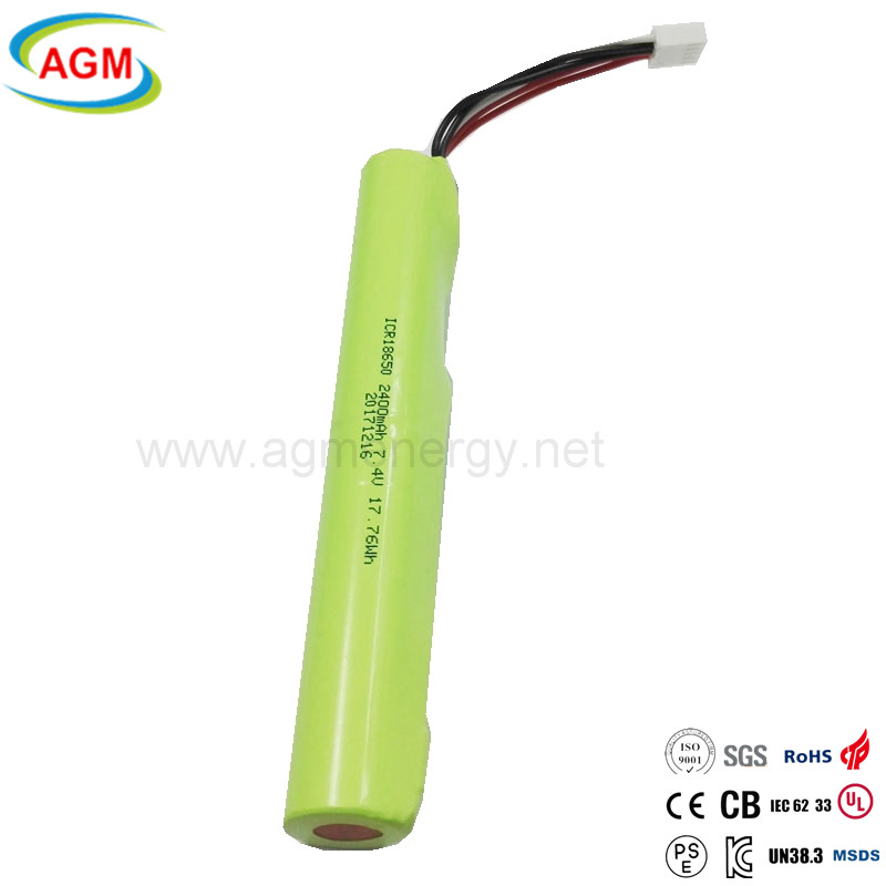 Smart products 2S1P ICR 18650 2400mAh 7.4V lithium battery 