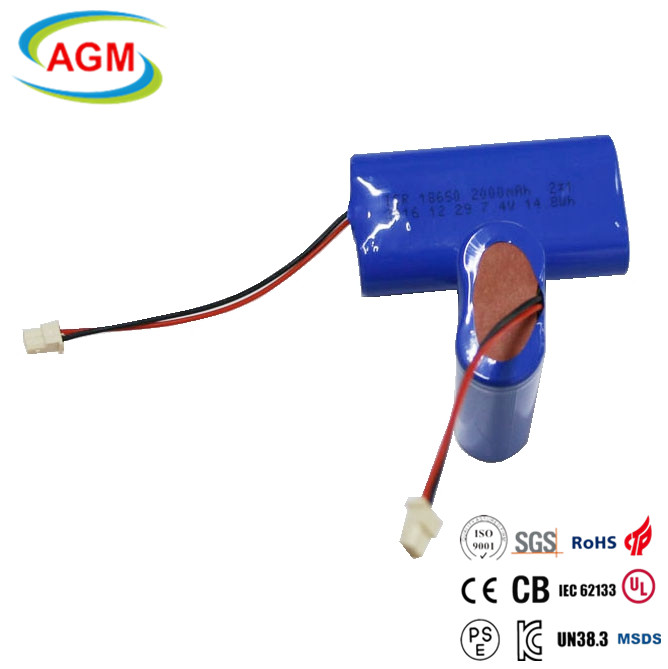 PSE ISO 2S1P ICR 18650 7.4V 2000mAh 条形码扫描器锂电池