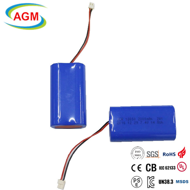 PSE ISO 2S1P ICR 18650 7.4V 2000mAh barcode scanner lithium batteries