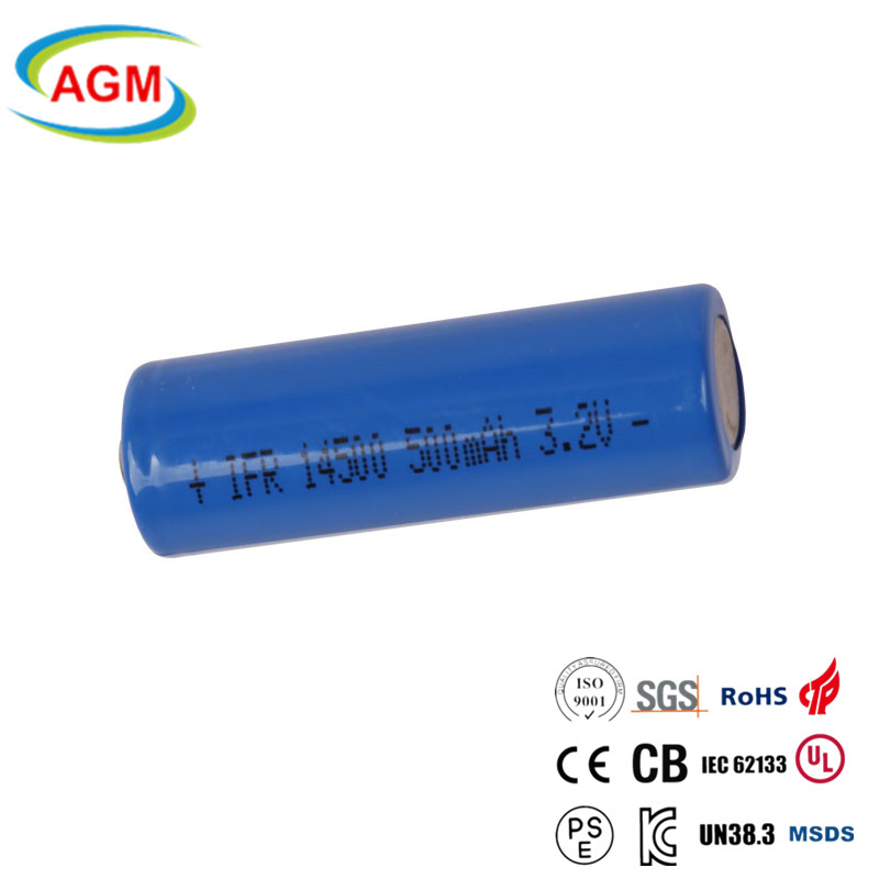 IFR 14500 500mAh 3.2V lifepo4 battery