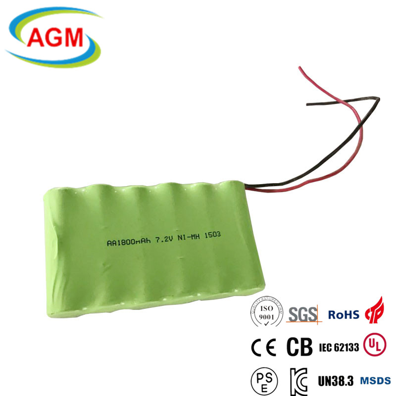 AA 1800mAh 7.2V NIMH Battery Pack 